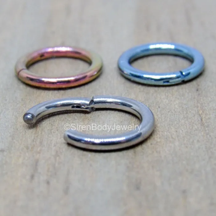 Earrings SirenBodyJewelry Titanium hinged segment piercing ring 14g 51612 hoop ear septum nipple rings Earrings SirenBodyJewelry Titanium hinged segment piercing ring 14g 51612 hoop ear septum nipple rings