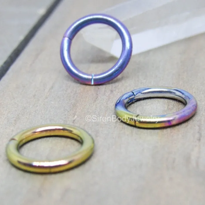 Earrings SirenBodyJewelry Titanium hinged segment piercing ring 14g 51612 hoop ear septum nipple rings