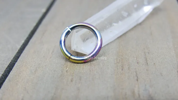 Earrings SirenBodyJewelry Titanium hinged segment piercing ring 14g 51612 hoop ear septum nipple rings
