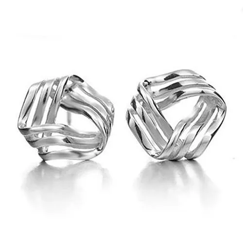 Earrings Women Triangle Streamlined Silver Plated Ear Studs sparklingselections Earrings Women Triangle Streamlined Silver Plated Ear Studs sparklingselections