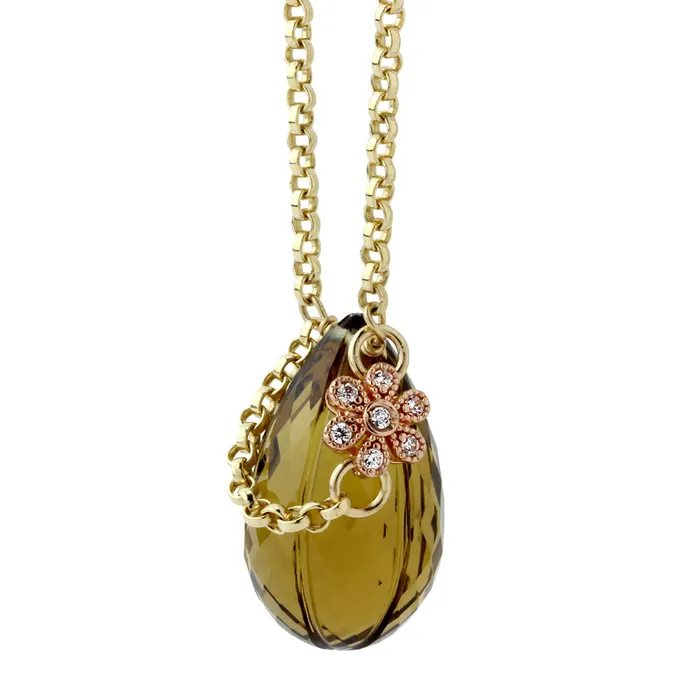Elisa Ilana Faceted Quartz Teardrop Necklace235518 Necklaces