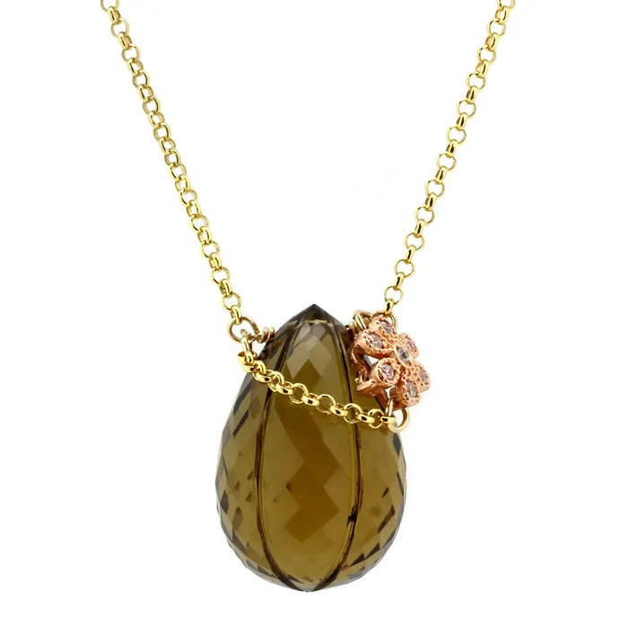 Elisa Ilana Faceted Quartz Teardrop Necklace235518 Necklaces Elisa Ilana Faceted Quartz Teardrop Necklace235518 Necklaces