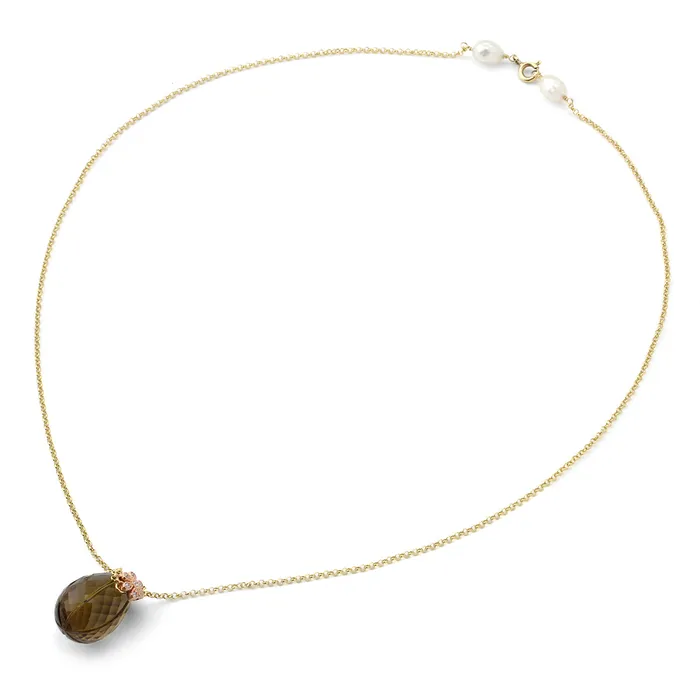 Elisa Ilana Faceted Quartz Teardrop Necklace235518 Necklaces Elisa Ilana Faceted Quartz Teardrop Necklace235518 Necklaces