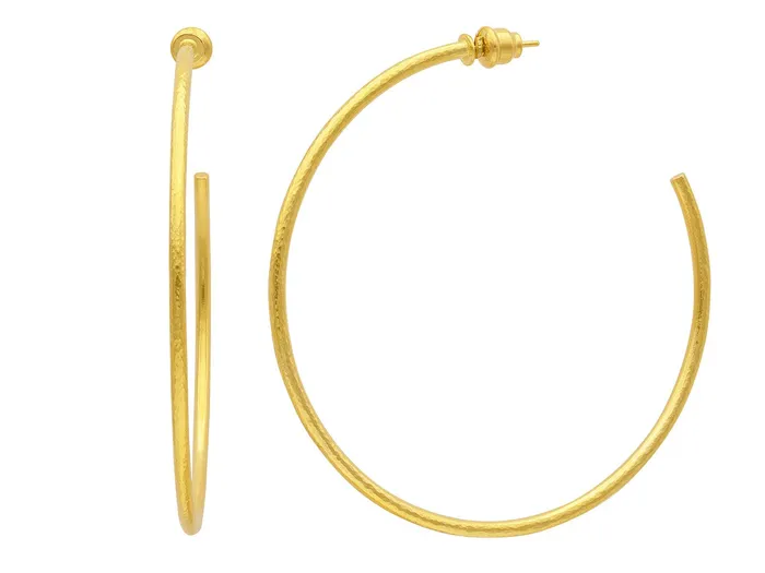 GG GOLD COR Earrings GURHAN Vertigo Gold Hoop Earrings 65mm Round