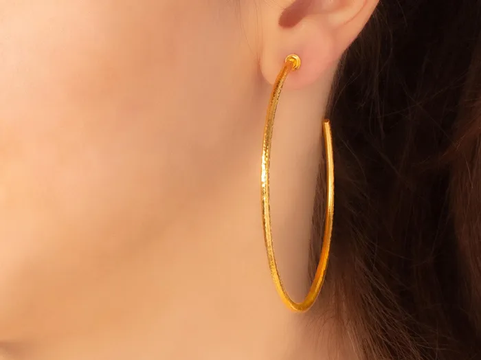 GG GOLD COR Earrings GURHAN Vertigo Gold Hoop Earrings 65mm Round