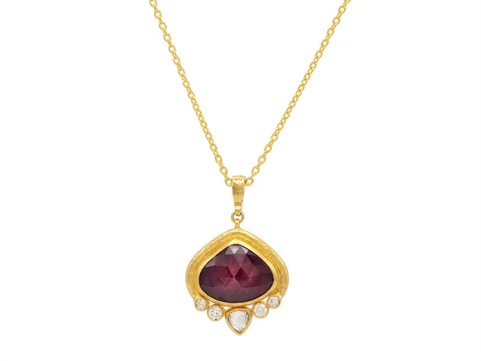 GG GOLD OOAK GURHAN Muse Gold Ruby Pendant Necklace 20x16mm Teardrop set in Wide Frame Necklaces GG GOLD OOAK GURHAN Muse Gold Ruby Pendant Necklace 20x16mm Teardrop set in Wide Frame Necklaces