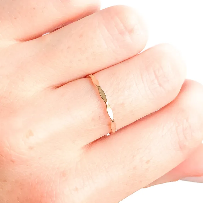 Gold Filled Stacking Ring Facet Hoops By Hand Rings