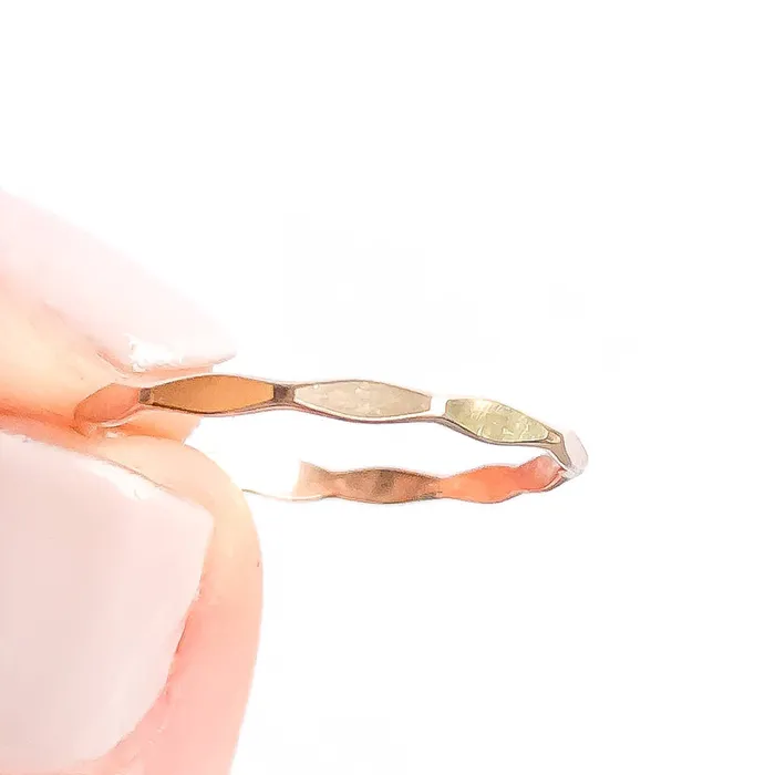 Gold Filled Stacking Ring Facet Hoops By Hand Rings