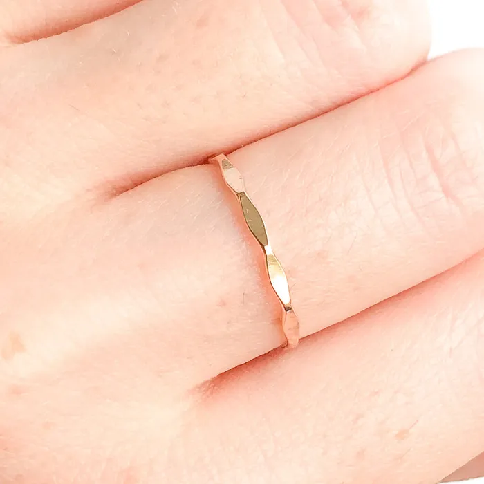 Gold Filled Stacking Ring Facet Hoops By Hand Rings