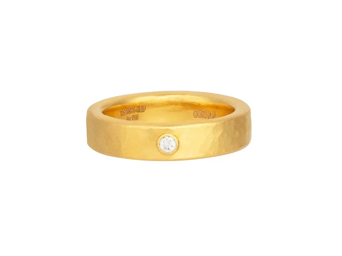 GURHAN Bridal Gold Diamond Band Ring 5mm Wide Single Stone GG GOLD TRAD Rings GURHAN Bridal Gold Diamond Band Ring 5mm Wide Single Stone GG GOLD TRAD Rings