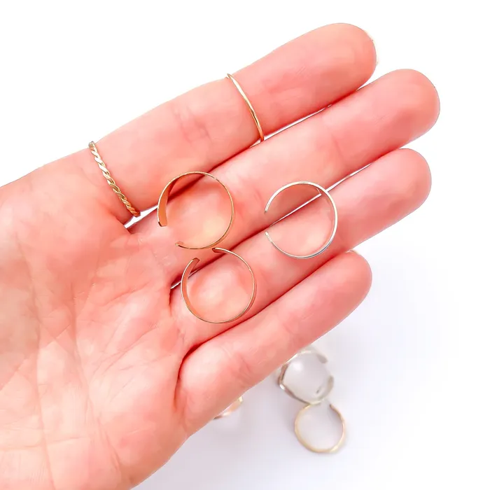 Hoops By Hand Rings Wide Toe Ring 14K Rose Gold Filled