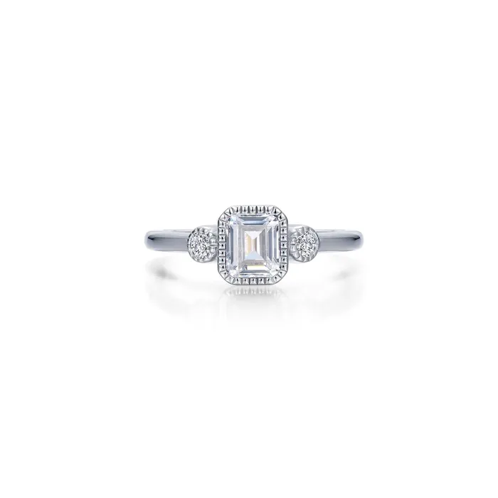 Lafonn Rings Simulated EmeraldCut Diamond April Birthstone Ring