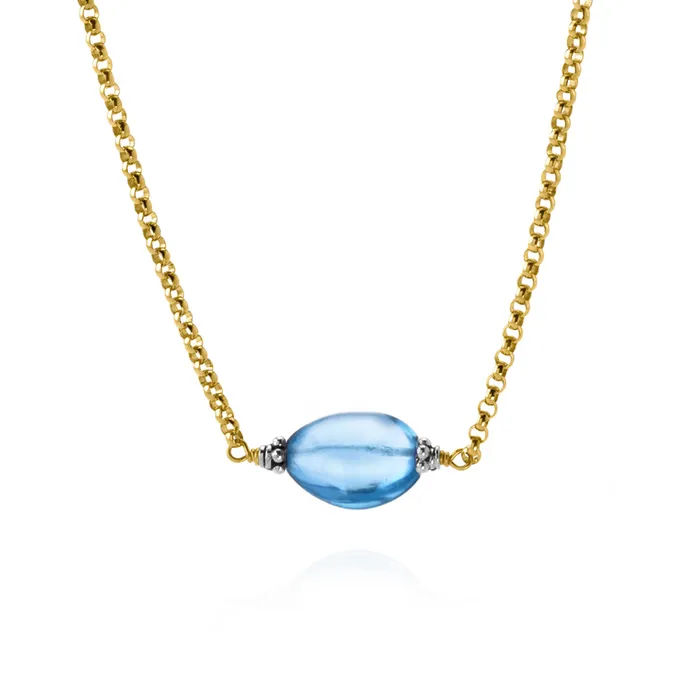London Blue Topaz Necklace Elisa Ilana Necklaces London Blue Topaz Necklace Elisa Ilana Necklaces