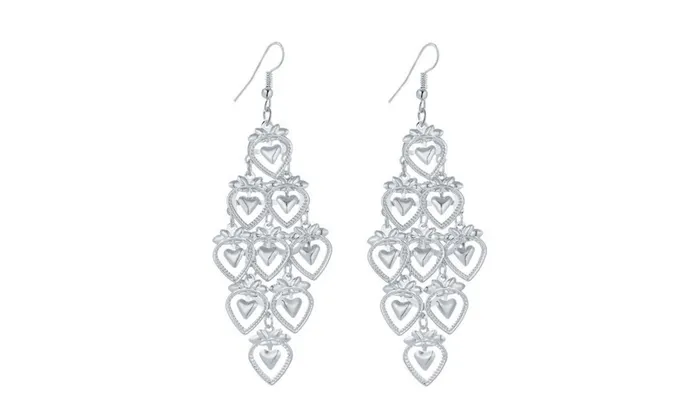 Lovely Heart Within Big Heart Shape Dangle Long Earrings For Women sparklingselections Earrings Lovely Heart Within Big Heart Shape Dangle Long Earrings For Women sparklingselections Earrings