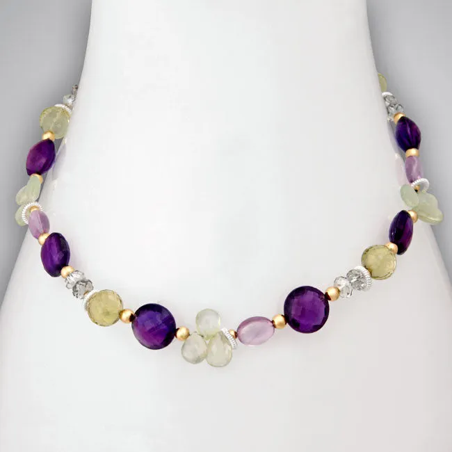 Necklaces Elisa Ilana Amethyst Prehnite Whiskey Quartz Necklace334260