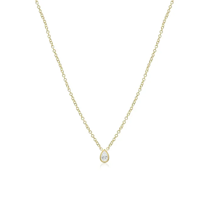 Necklaces Petite Solitaire Diamond Necklace Alev Collection