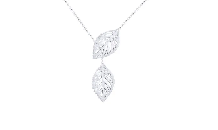 Necklaces sparklingselections Hollow Double Leaf Pendant Necklaces
