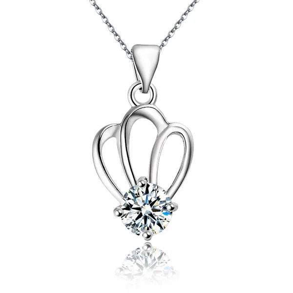 Necklaces sparklingselections Silver Plated Crystal Zircon Pendant Necklace