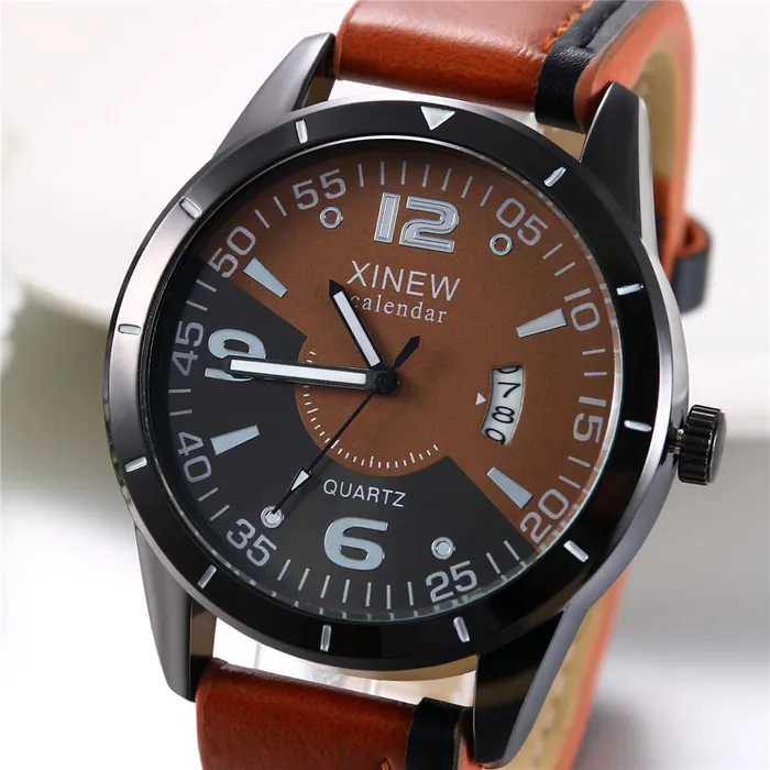 New Men Luxury Design Leather Watch sparklingselections Watches New Men Luxury Design Leather Watch sparklingselections Watches