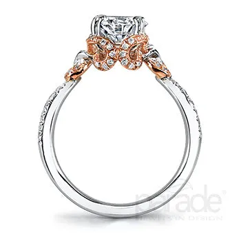 PARADE 18K White Rose Gold Crisscross Engagement Ring Parade Designs Rings