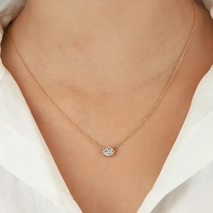 Parade Designs Necklaces Parade 18KY Oval Cluster Diamond Necklace Parade Designs Necklaces Parade 18KY Oval Cluster Diamond Necklace