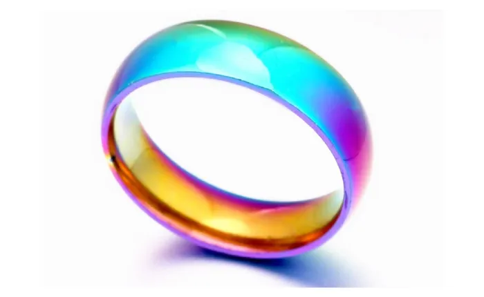 Rainbow Colorful Ring Titanium Steel Wedding Band Sparkling Selection Rings Rainbow Colorful Ring Titanium Steel Wedding Band Sparkling Selection Rings