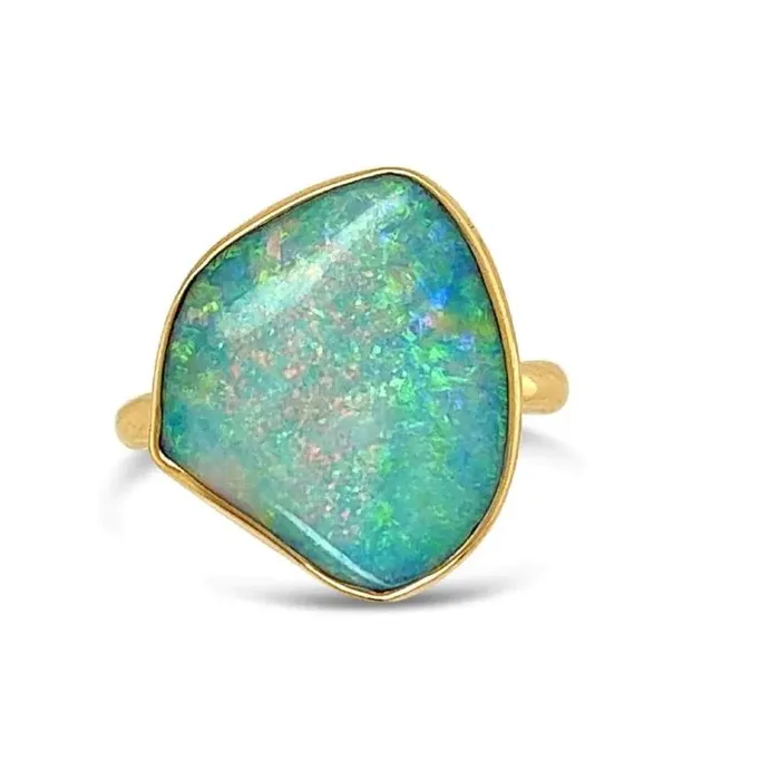 Rings Emily Amey Jewelry Australian Opal Cocktail ring in 14k Yellow gold