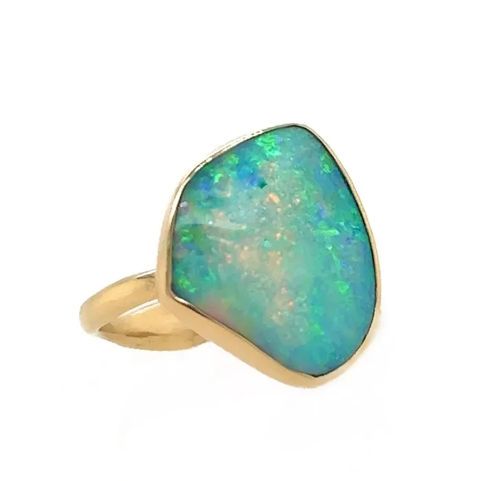 Rings Emily Amey Jewelry Australian Opal Cocktail ring in 14k Yellow gold