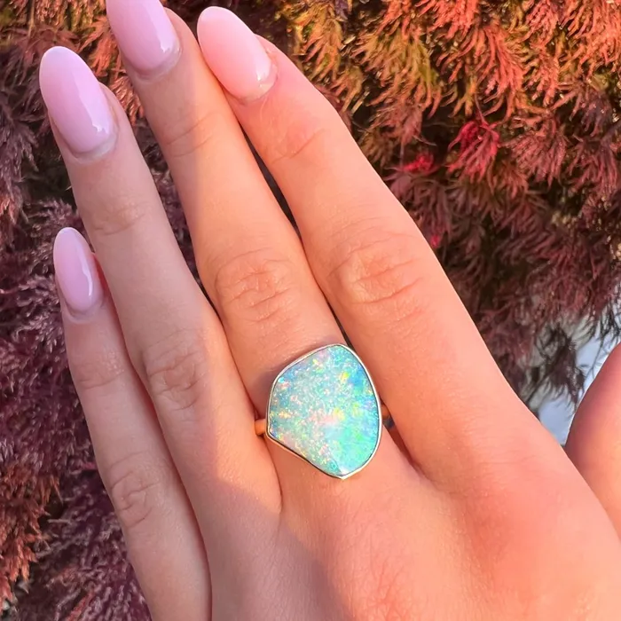Rings Emily Amey Jewelry Australian Opal Cocktail ring in 14k Yellow gold