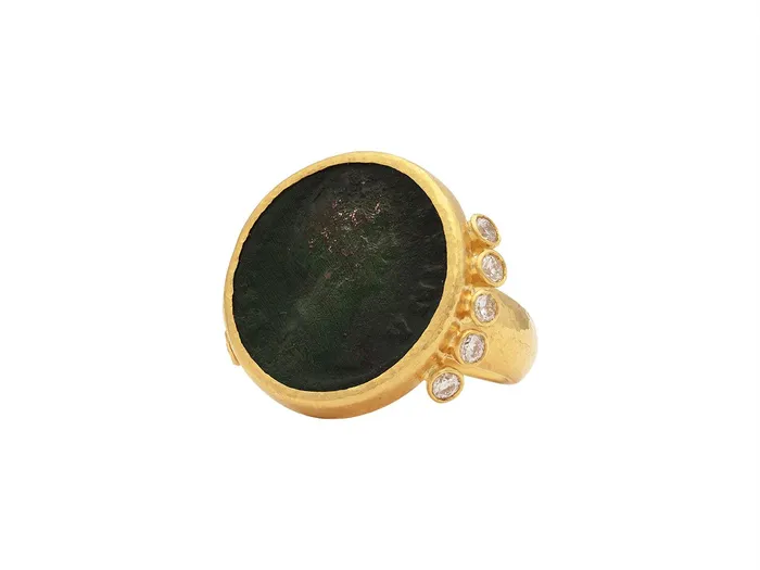 Rings GG GOLD OOAK GURHAN Antiquities Gold Coin Cocktail Ring 25mm Round Rings GG GOLD OOAK GURHAN Antiquities Gold Coin Cocktail Ring 25mm Round