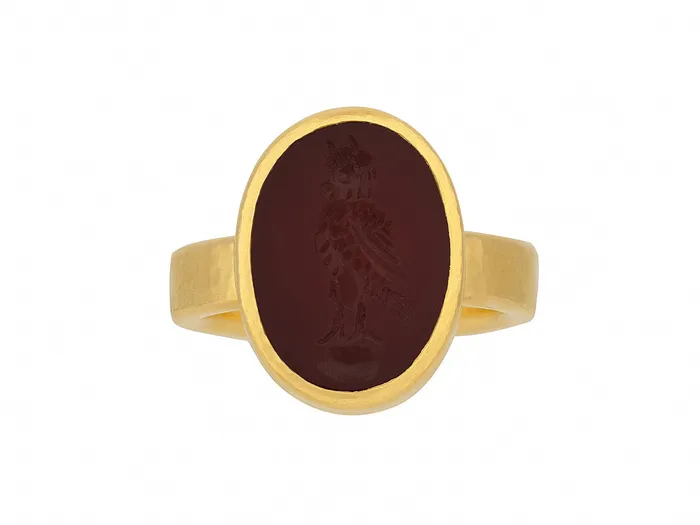 Rings GG GOLD OOAK GURHAN Antiquities Gold Intaglio Cocktail Ring 16x12mm Oval Bird Rings GG GOLD OOAK GURHAN Antiquities Gold Intaglio Cocktail Ring 16x12mm Oval Bird