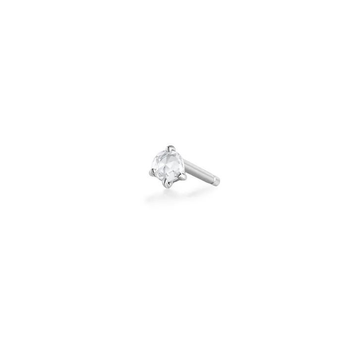 ROSALYN Rose Cut White Sapphire Solitaire Stud Earring Aurelie Gi Earrings ROSALYN Rose Cut White Sapphire Solitaire Stud Earring Aurelie Gi Earrings