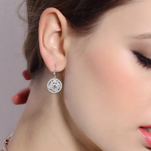Silver Bridal Round Zircon Fish Hook Earrings For Women sparklingselections Earrings Silver Bridal Round Zircon Fish Hook Earrings For Women sparklingselections Earrings