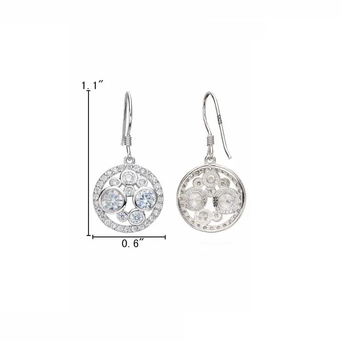 Silver Bridal Round Zircon Fish Hook Earrings For Women sparklingselections Earrings Silver Bridal Round Zircon Fish Hook Earrings For Women sparklingselections Earrings