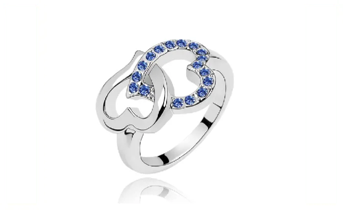 Silver Plated Crystal Wedding Ring For Women Sparkling Selections Rings