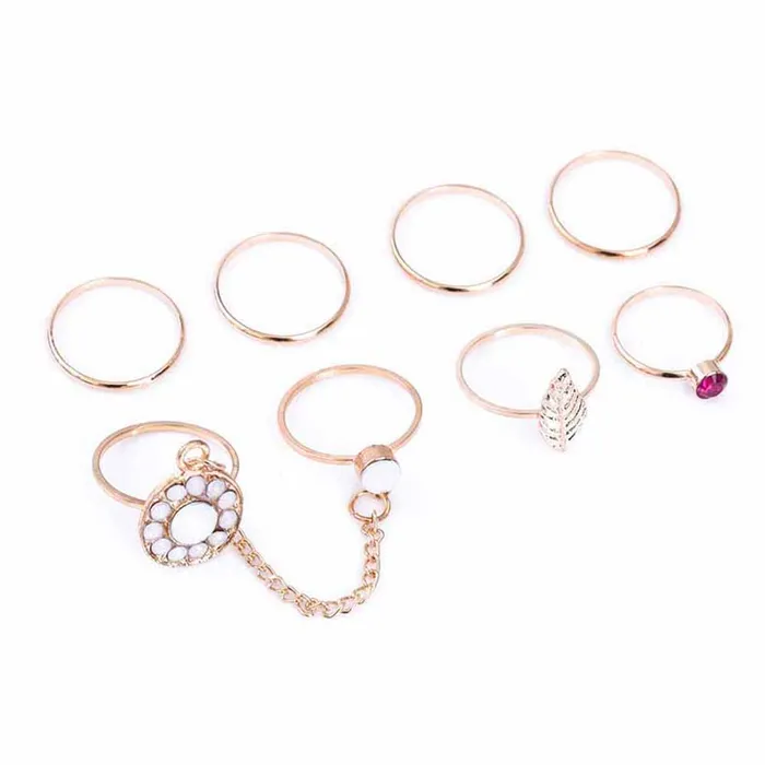 Simple Pink Purple Crystal Opal Leaf Wedding Ring sparklingselections Rings Simple Pink Purple Crystal Opal Leaf Wedding Ring sparklingselections Rings