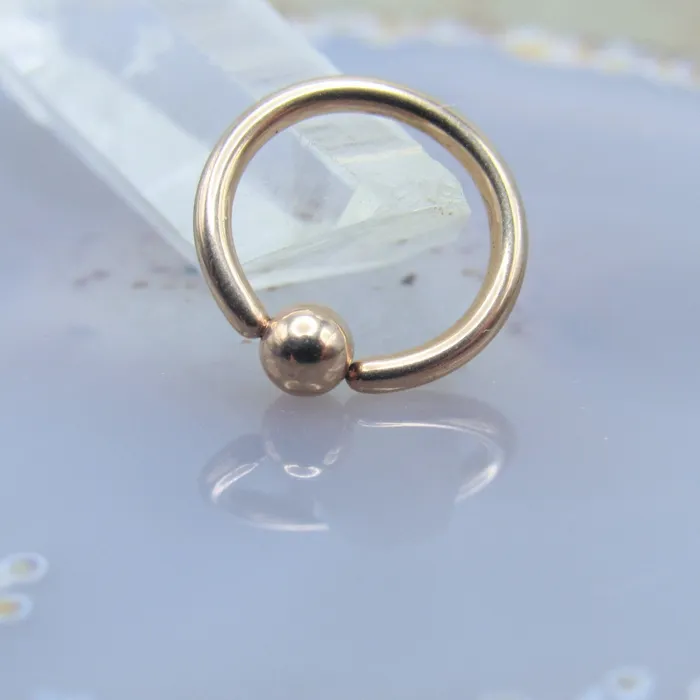 Siren Body Jewelry Earrings Sleek rose gold ear piercing hoop earring easy bed 3mm dimple bead
