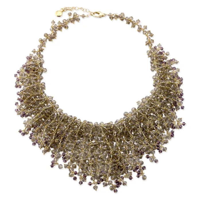 Smoky Quartz and Amethyst Necklace349302 Elisa Ilana Necklaces