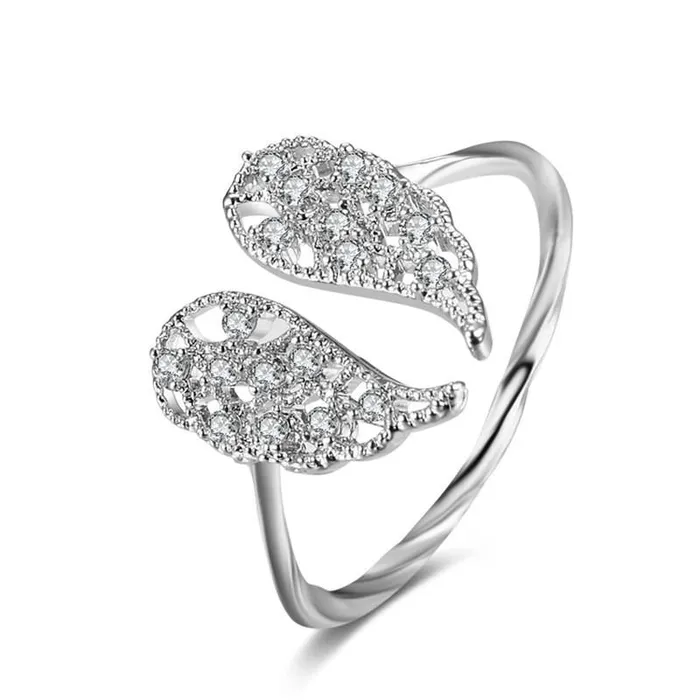 sparklingselections AAA Zircon Angel Wings Stretch Ring for women Adjustable Rings sparklingselections AAA Zircon Angel Wings Stretch Ring for women Adjustable Rings