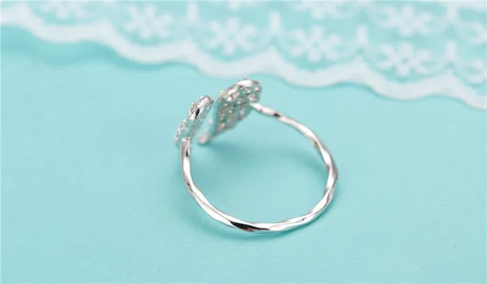 sparklingselections AAA Zircon Angel Wings Stretch Ring for women Adjustable Rings