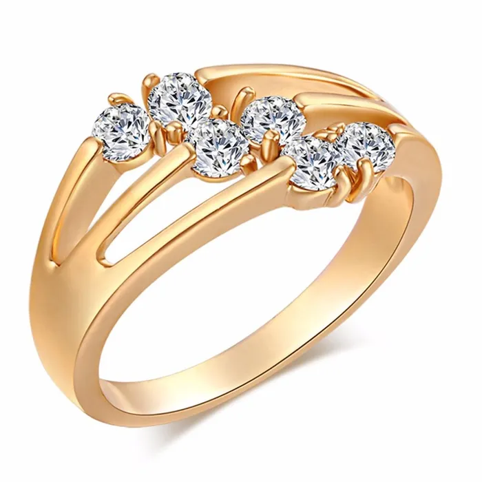 sparklingselections Cherry Shape AAA Zircon Gold Color Ring 7 Rings sparklingselections Cherry Shape AAA Zircon Gold Color Ring 7 Rings