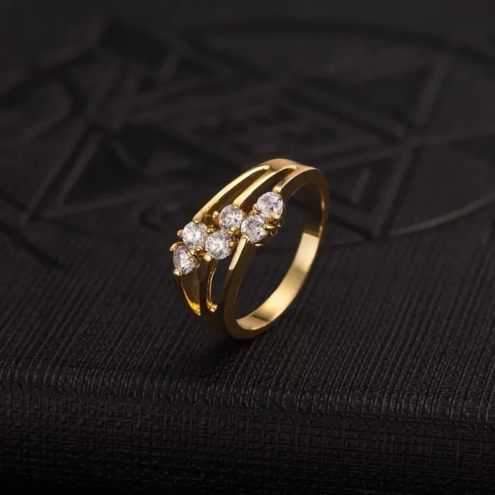 sparklingselections Cherry Shape AAA Zircon Gold Color Ring 7 Rings sparklingselections Cherry Shape AAA Zircon Gold Color Ring 7 Rings