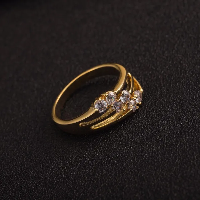 sparklingselections Cherry Shape AAA Zircon Gold Color Ring 7 Rings sparklingselections Cherry Shape AAA Zircon Gold Color Ring 7 Rings