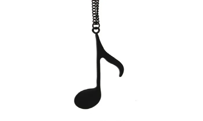 sparklingselections Necklaces Fashion Black Tone Music Notes Pendant Necklace sparklingselections Necklaces Fashion Black Tone Music Notes Pendant Necklace