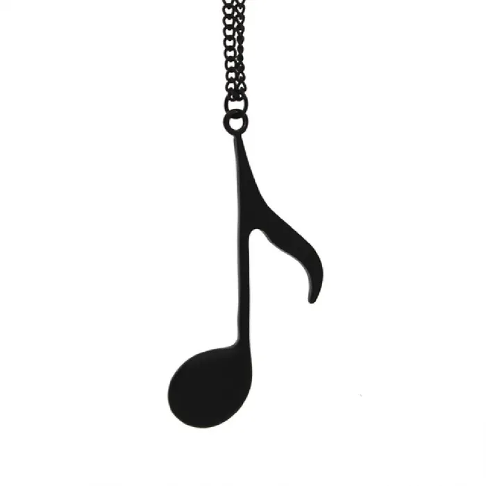 sparklingselections Necklaces Fashion Black Tone Music Notes Pendant Necklace sparklingselections Necklaces Fashion Black Tone Music Notes Pendant Necklace