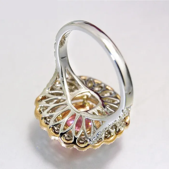 sparklingselections Rings New Fashion Pink CZ Ring In Plated White Gold with TOP Crystal 8 sparklingselections Rings New Fashion Pink CZ Ring In Plated White Gold with TOP Crystal 8