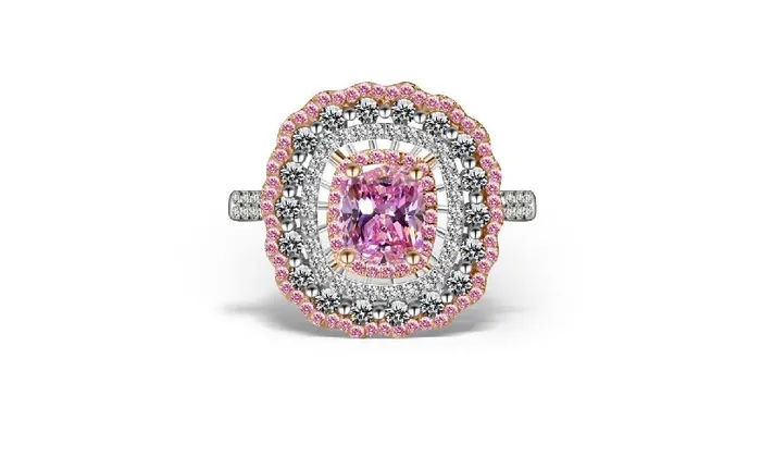 sparklingselections Rings New Fashion Pink CZ Ring In Plated White Gold with TOP Crystal 8 sparklingselections Rings New Fashion Pink CZ Ring In Plated White Gold with TOP Crystal 8