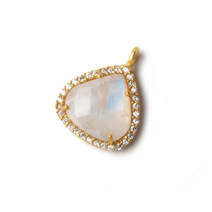 16mm Vermeil CZ Bezel Rainbow Moonstone Heart Pendant 1 piece Beadsofcambaycom Necklaces 16mm Vermeil CZ Bezel Rainbow Moonstone Heart Pendant 1 piece Beadsofcambaycom Necklaces