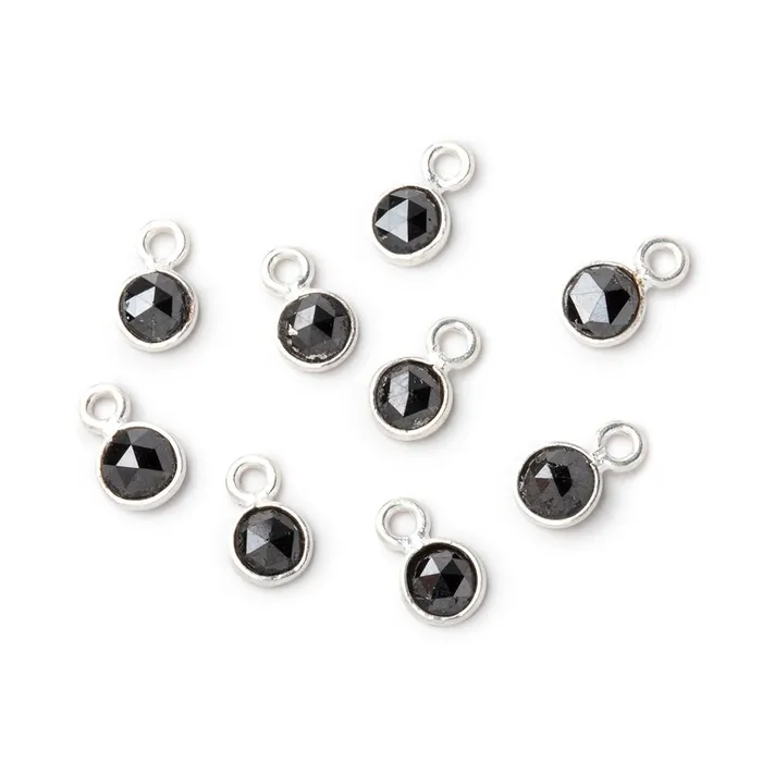 5mm Sterling Silver Bezel Black Diamond Faceted Coin Pendant 1 focal piece Beadsofcambaycom Necklaces 5mm Sterling Silver Bezel Black Diamond Faceted Coin Pendant 1 focal piece Beadsofcambaycom Necklaces