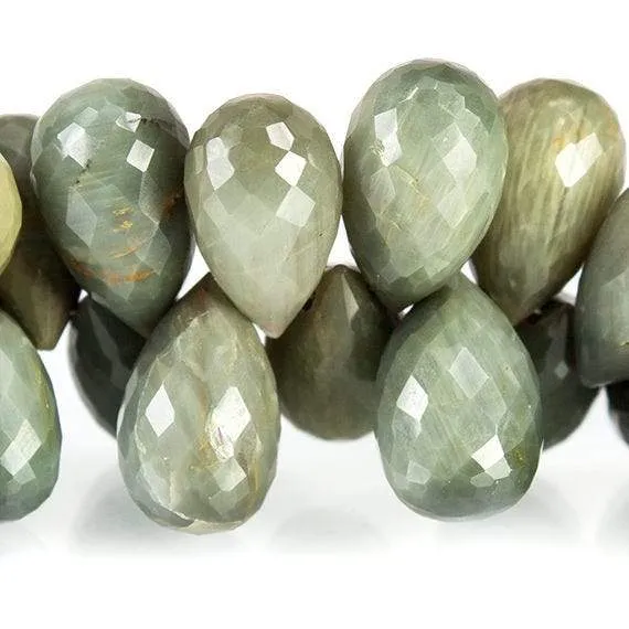 Beadsofcambaycom Earrings Green Cats Eye Quartz Faceted Tear Drop Briolette Beads